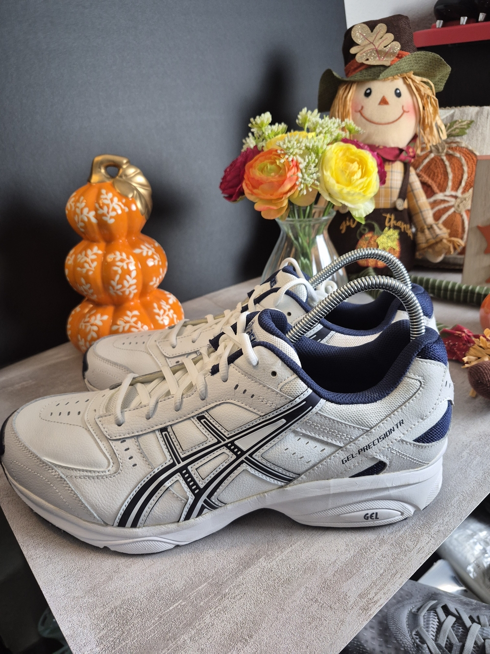 Asics White and Navy Men’s Gel-Precision Sneakers.New with tags! Size 12